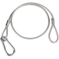 Safety Cable 29" Length with PVC Jacket 3/16" dia. 1000 lb. Load Capacity